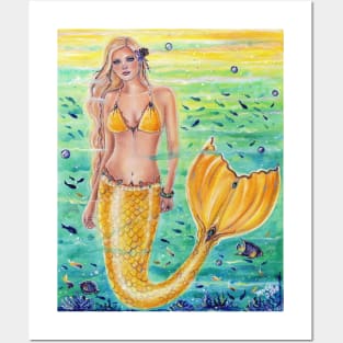 Aelia sunshine mermaid art by Renee Lavoie Posters and Art